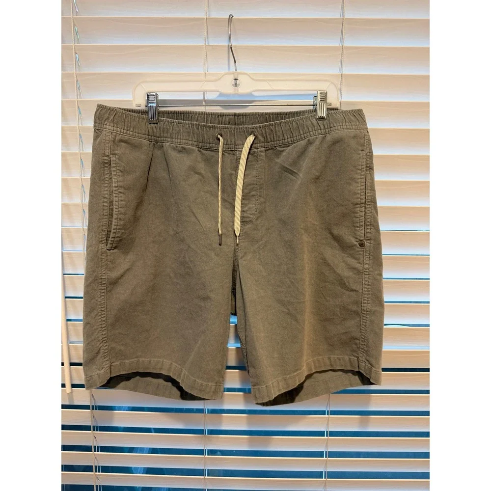 Vuori Mens Corduroy Shorts Charcoal Grey Elastic Waist V385 XXL